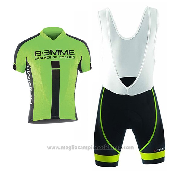 2017 Abbigliamento Ciclismo Biemme Identity Nero e Verde Manica Corta e Salopette